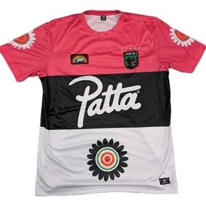 Patta Soccer Flower Jersey Mens XL Pink Black White Patches Football SS19 Summer